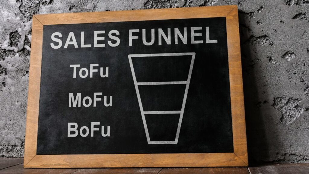sales funnel written on chalk board